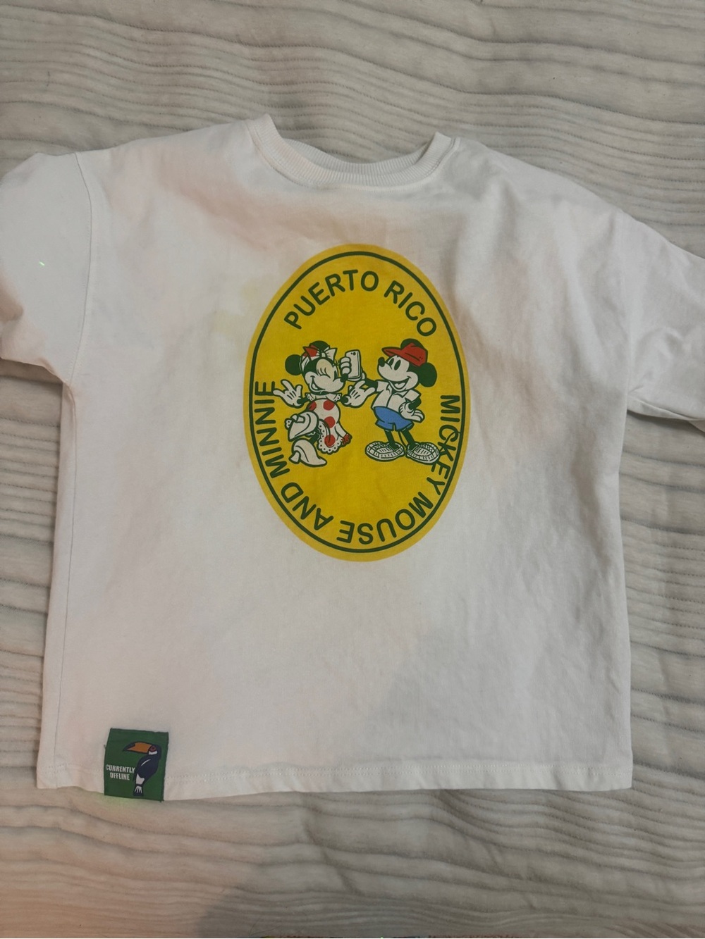 Zara White Kids Mickey & Minnie Puerto Rico Graphic Tee